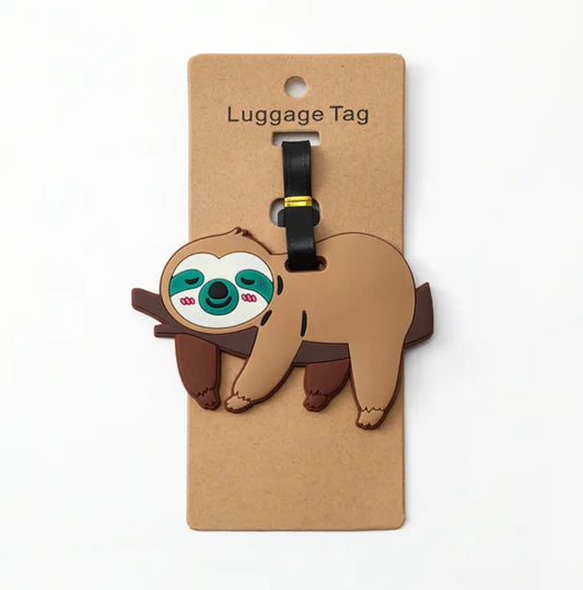 Sleepy sloth bag tag