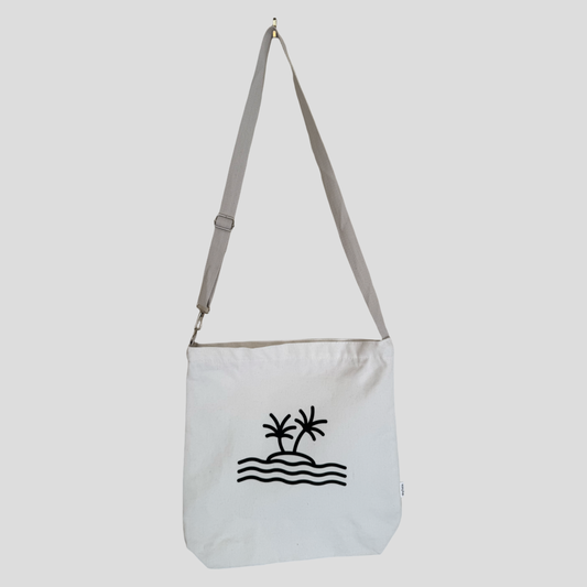 Island print tote 